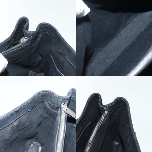 CELINE C Macadam Canvas Hand Bag Suede Black Silver - Picture 12 of 13